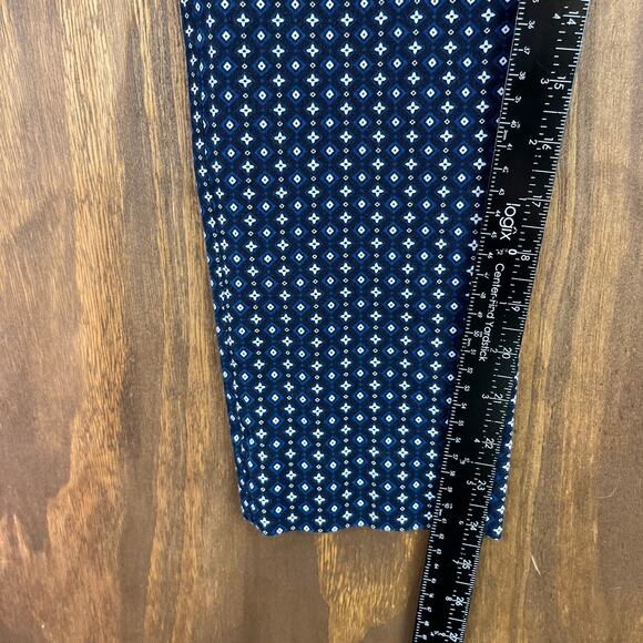 Banana Republic Womens Pants Navy Blue White All Over Pattern Jackson Stretch 4 - Picture 9 of 12